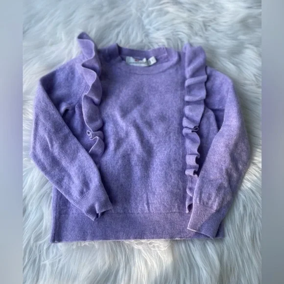 Vineyard Vines Lavender Sweater- ruffles - Woolf Blend - size small - Picture 2 of 9